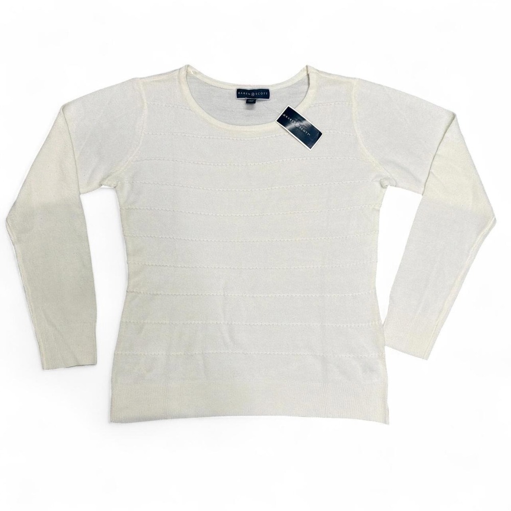 Karen Scott white long sleeve sweater - size Small